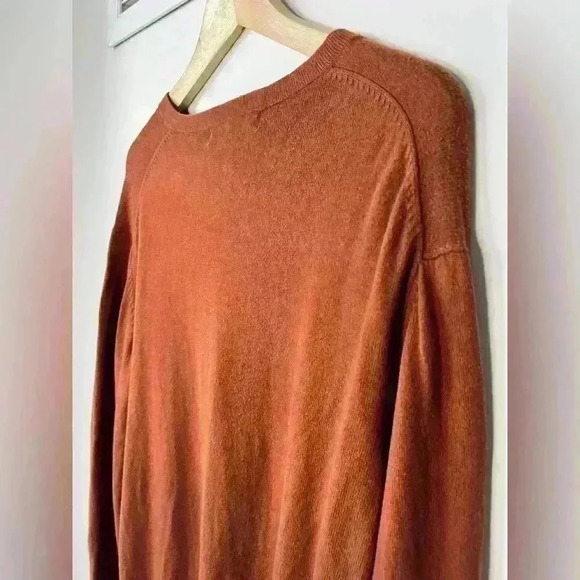 Sebastian Cooper Men’s Orange Cotton Cashmere Old Money Preppy Sweater Medium - Picture 10 of 13